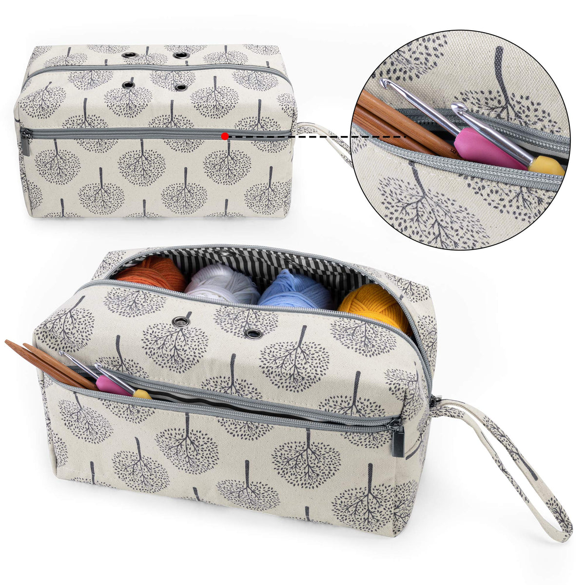 LUXJA Large Yarn Storage Bag for Yarn Skeins, Trees