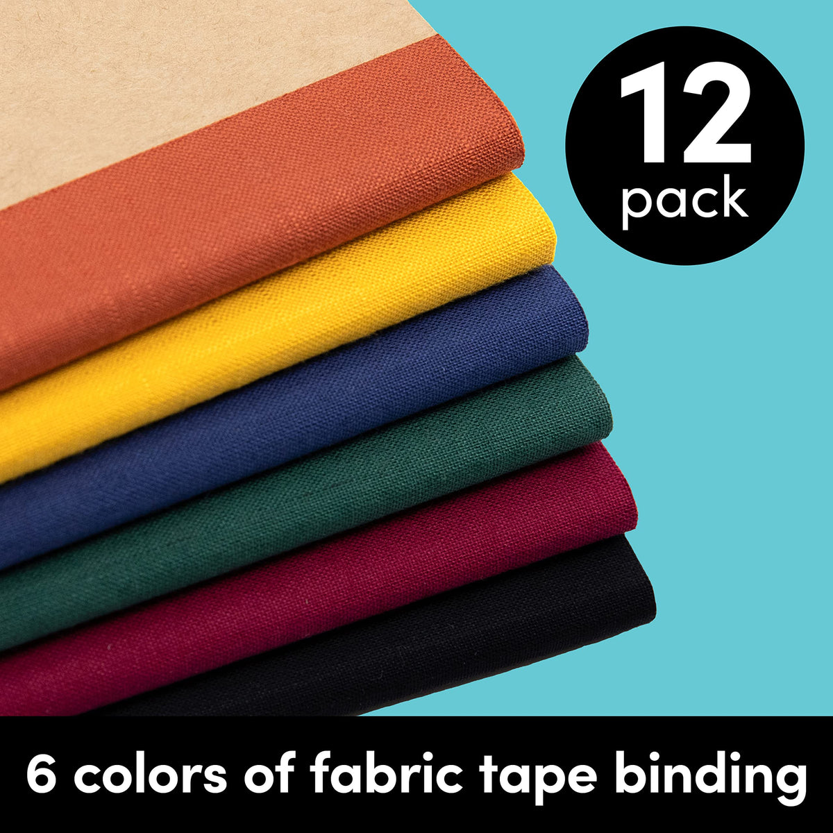 PAPERAGE 12-Pack Composition Notebook Journals, 120 Pages, Kraft Cover with Jewel Tone Spines