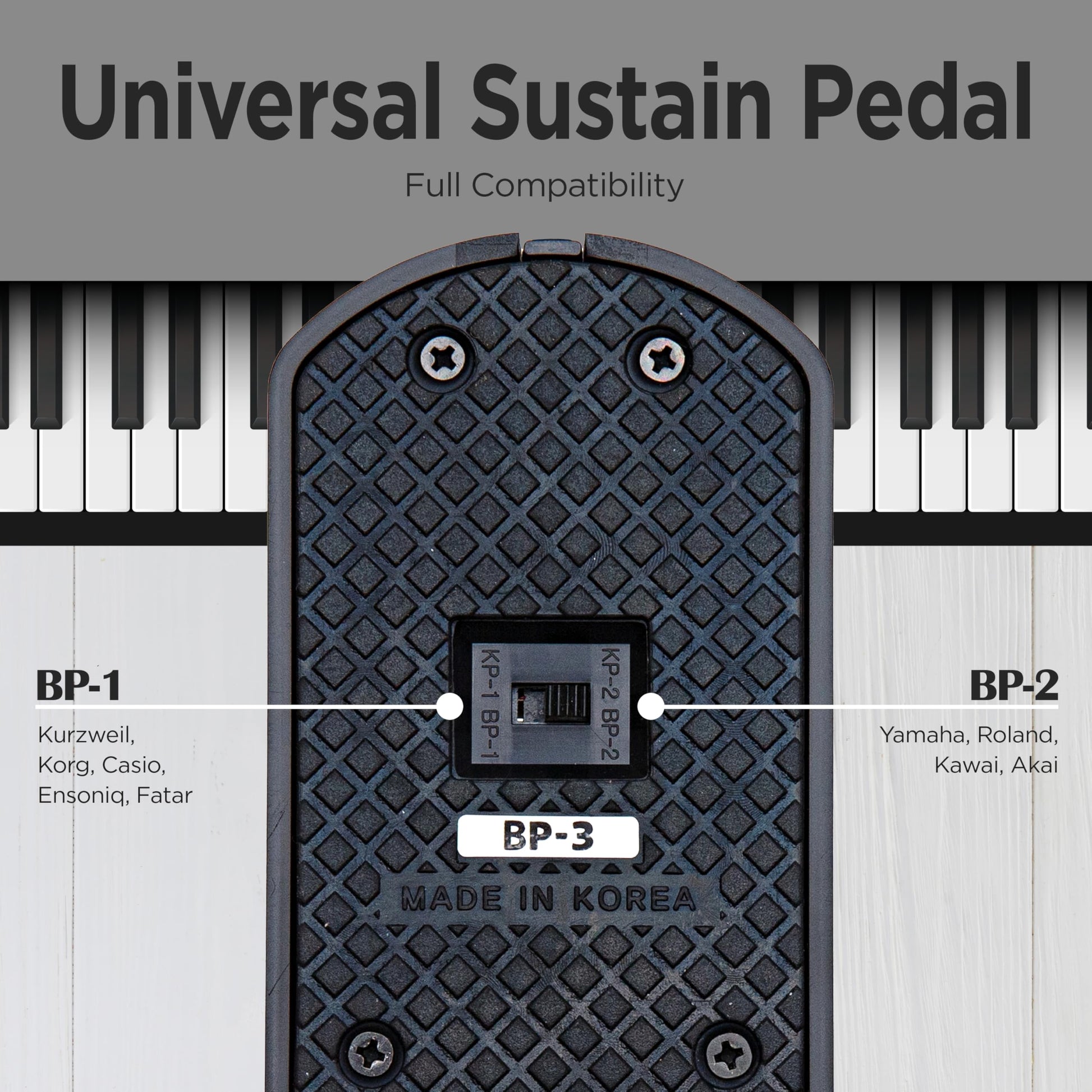 VALDI BP-3 Sustain Pedal - Universal Pedal for Keyboard Piano, Digital Pianos, MIDI Keyboards &