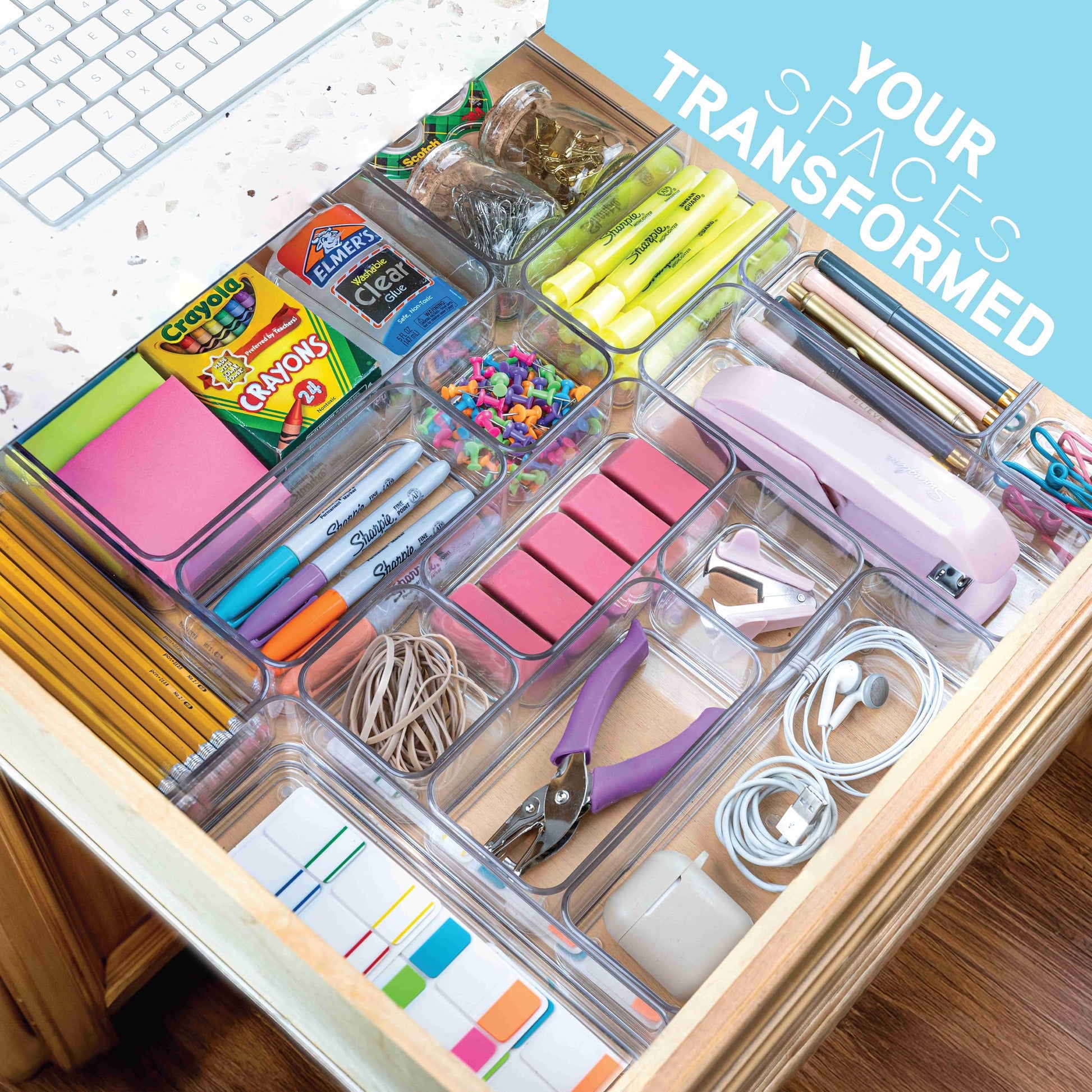 primebox Plastic Clear Acrylic Drawer Organizers. Bathroom, Kitchen, Bedroom, Utensils, Office