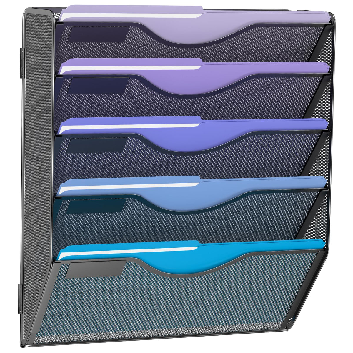 Gawerk 5 Tier Hanging Wall File Organizer, Mesh Mail Paper Orgnization Hanging File Folder Holder