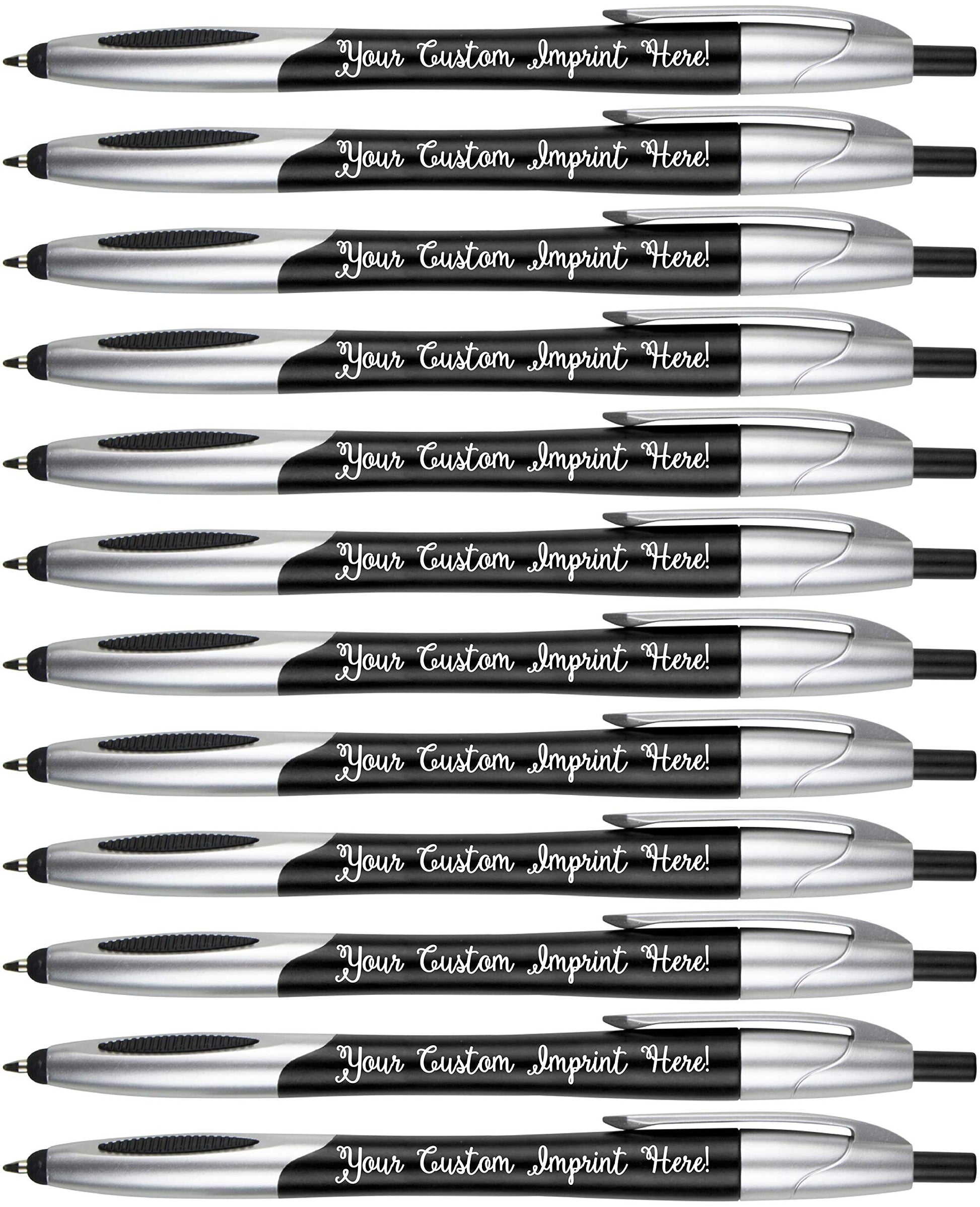 The Glide Ballpoint Pen with Stylus. Click action Custom Personalized Black writing ink. Full color