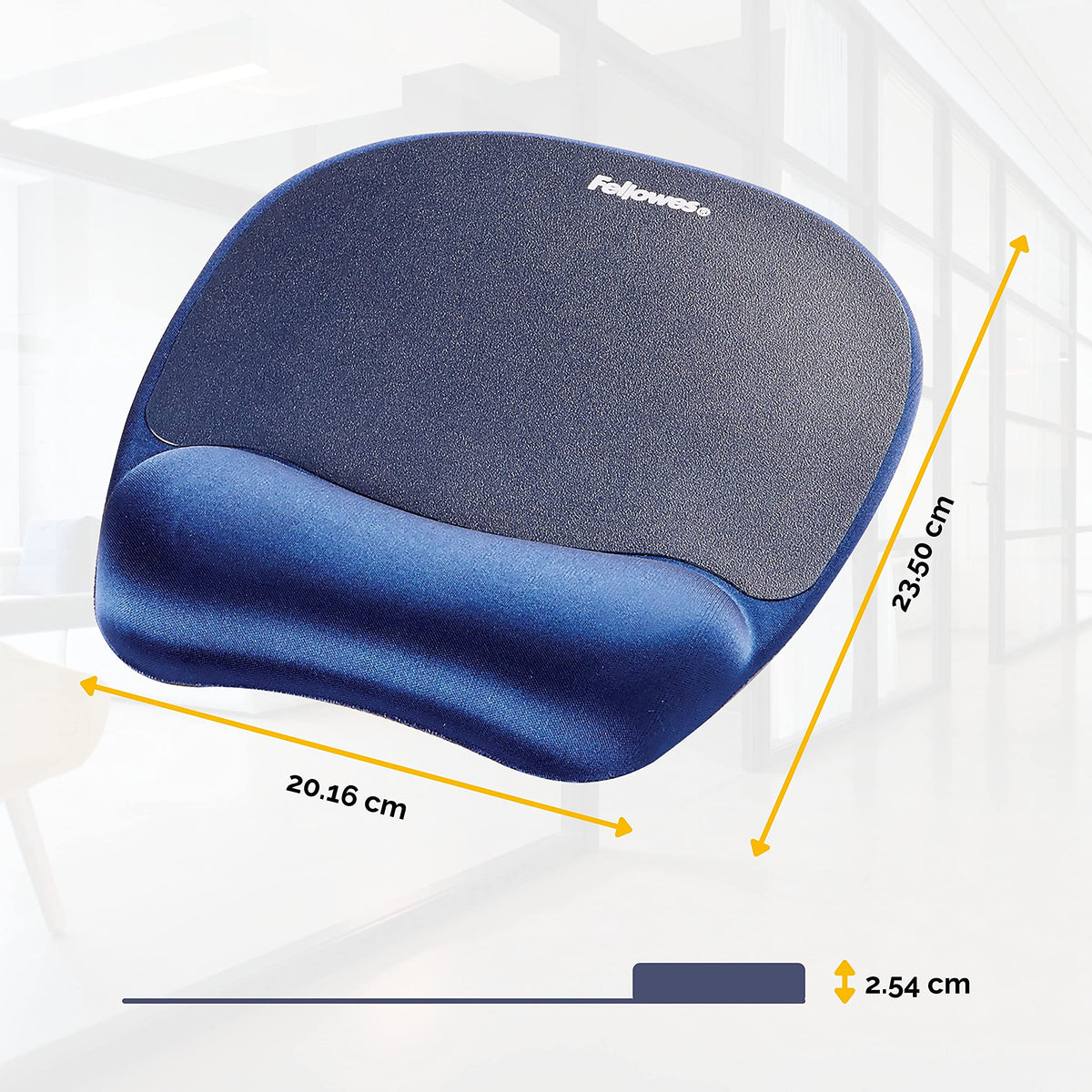 Fellowes Memory Foam Mouse Pad/Wrist Support - Sapphire
