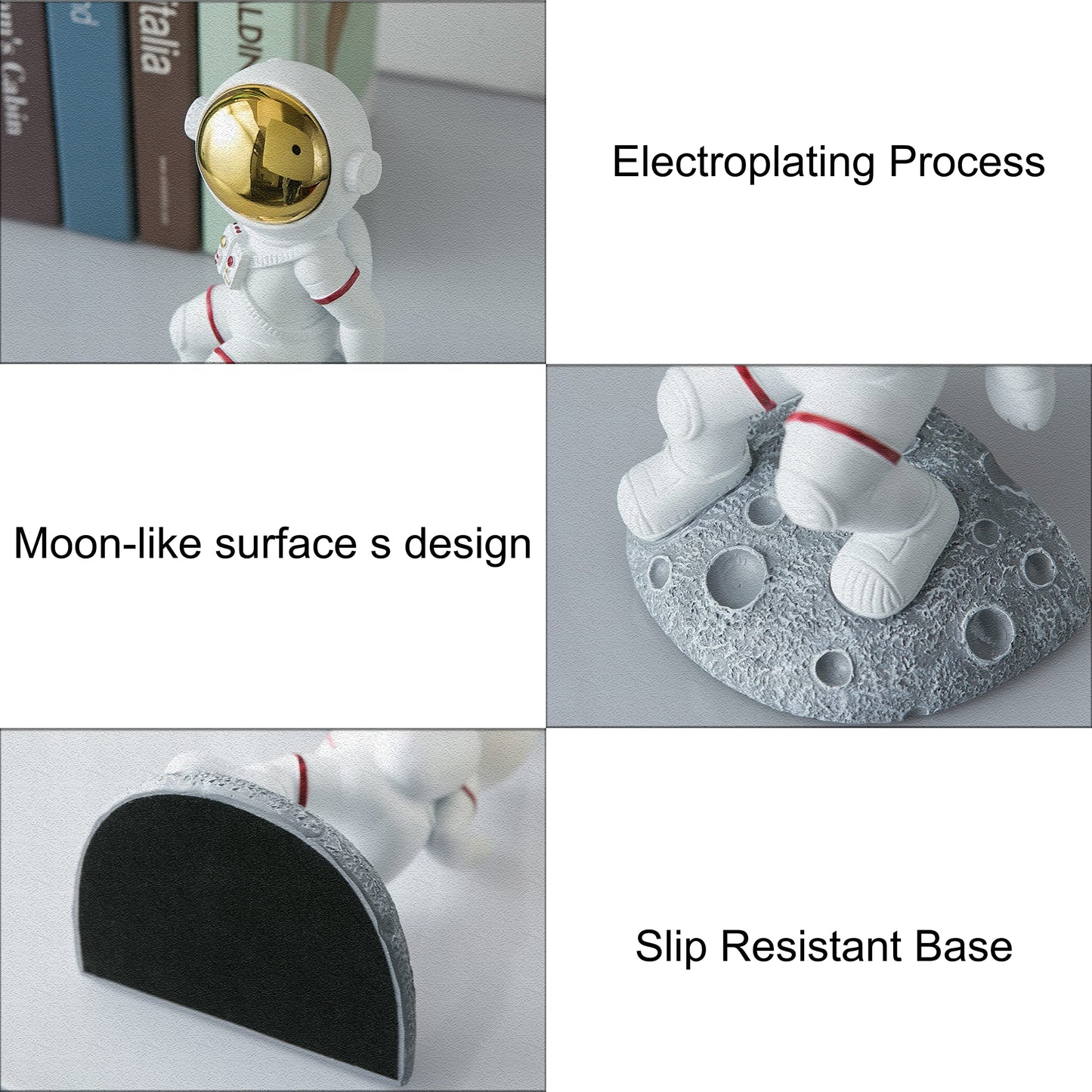 Banllis Space Bookends for Kids Room Nursery, Astronaut Themed Decor