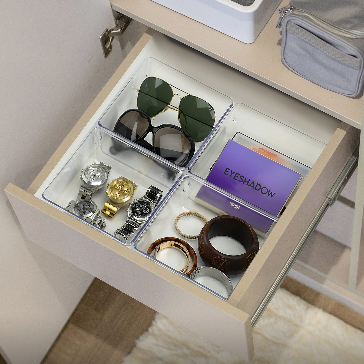 Acrimet Drawer Organizer Modular, Box Tray Storage Bins for Office, Home, Makeup, Kitchen, Junk