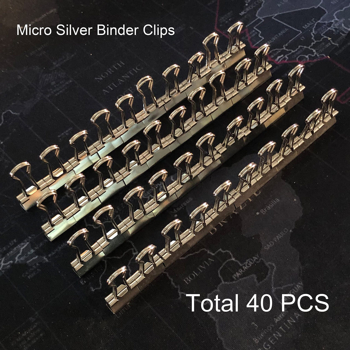 nctinystore Micro Silver Binder Clips Micro Metal Clamp 1/2 inch Width (Silver, 40 PCS) Micro Size