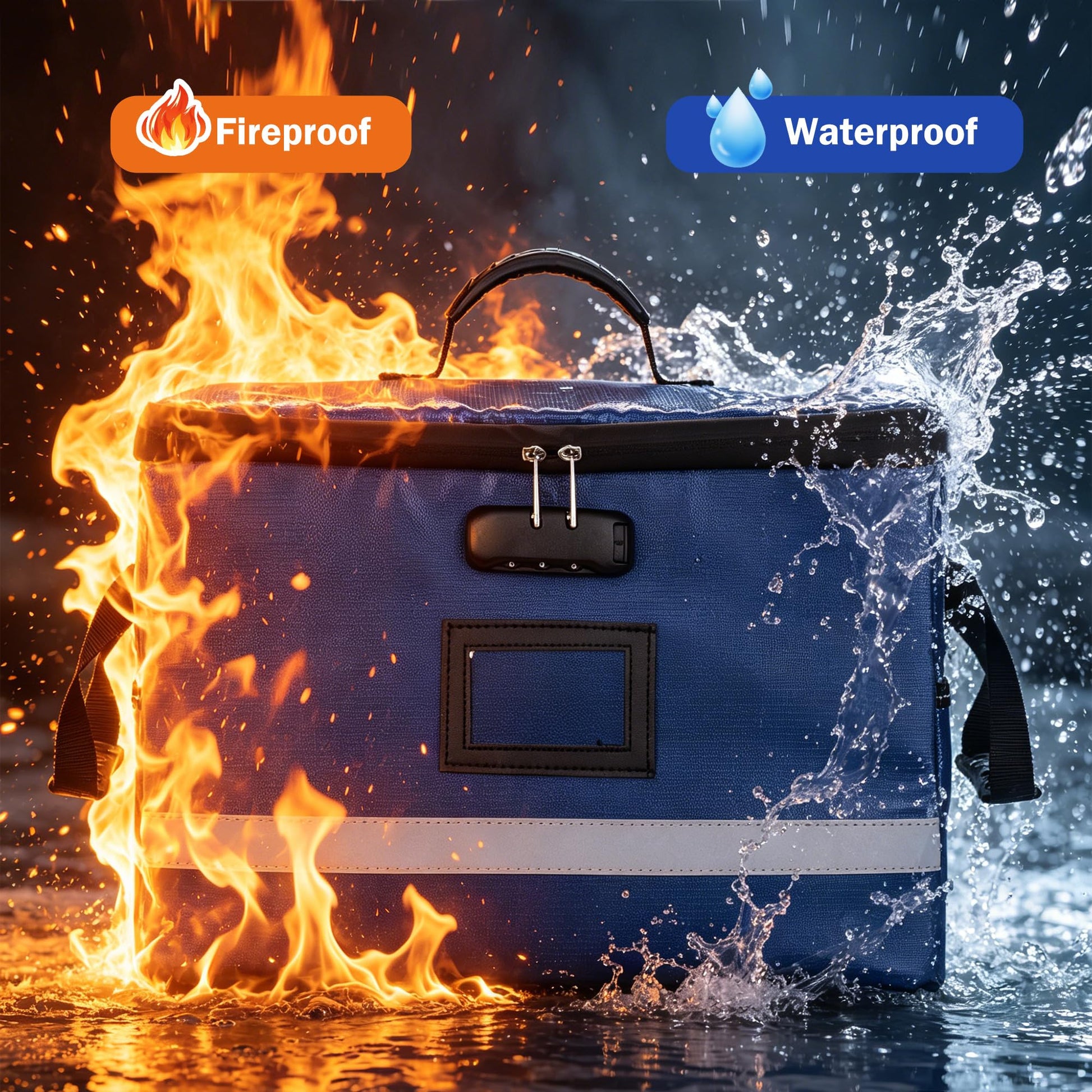 EXLIFBAG Fireproof File Organizer with Lock, 1 Layer