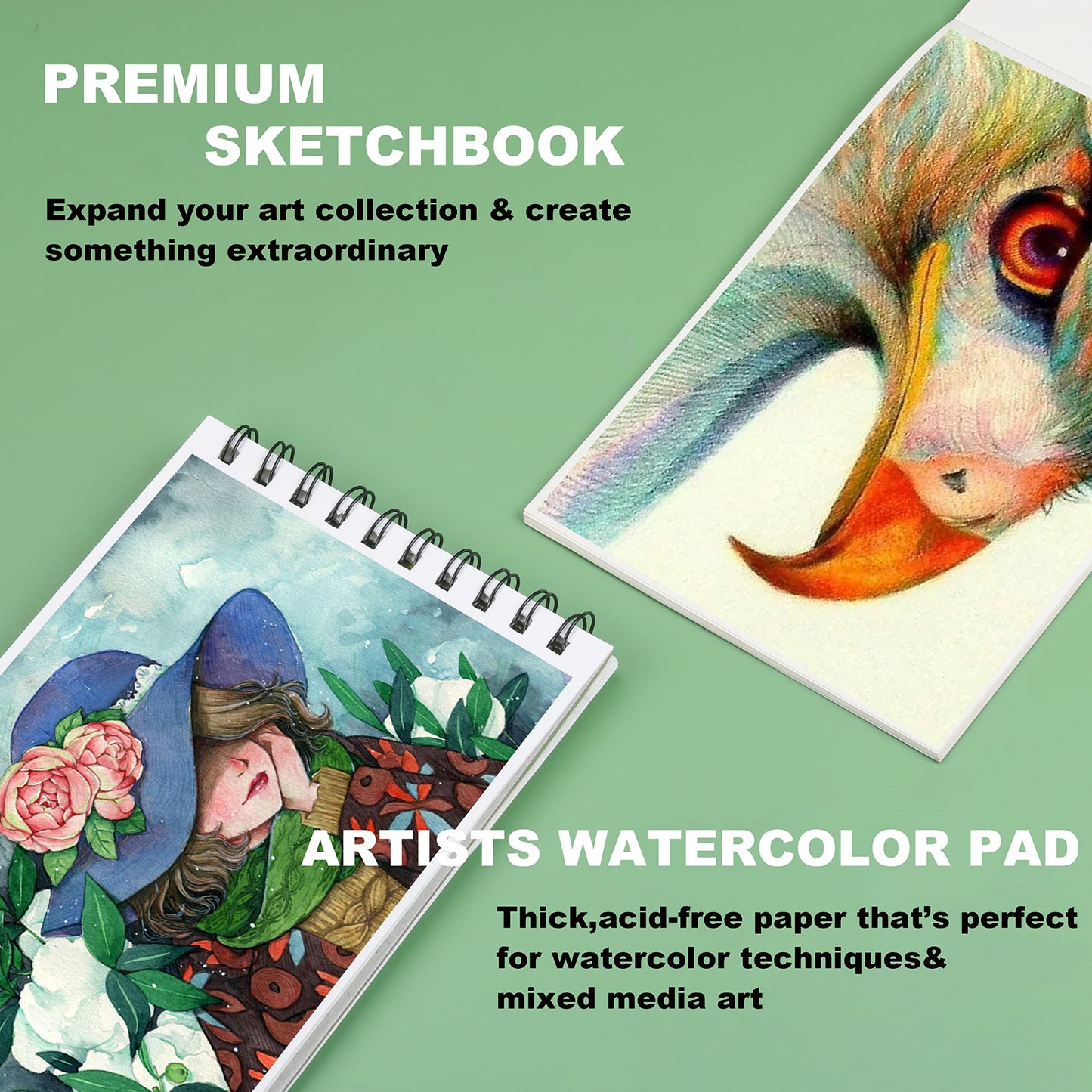 KALOUR 76 Drawing Sketching Kit Set - Pro Art Supplies with Sketchbook & Watercolor Paper - Include