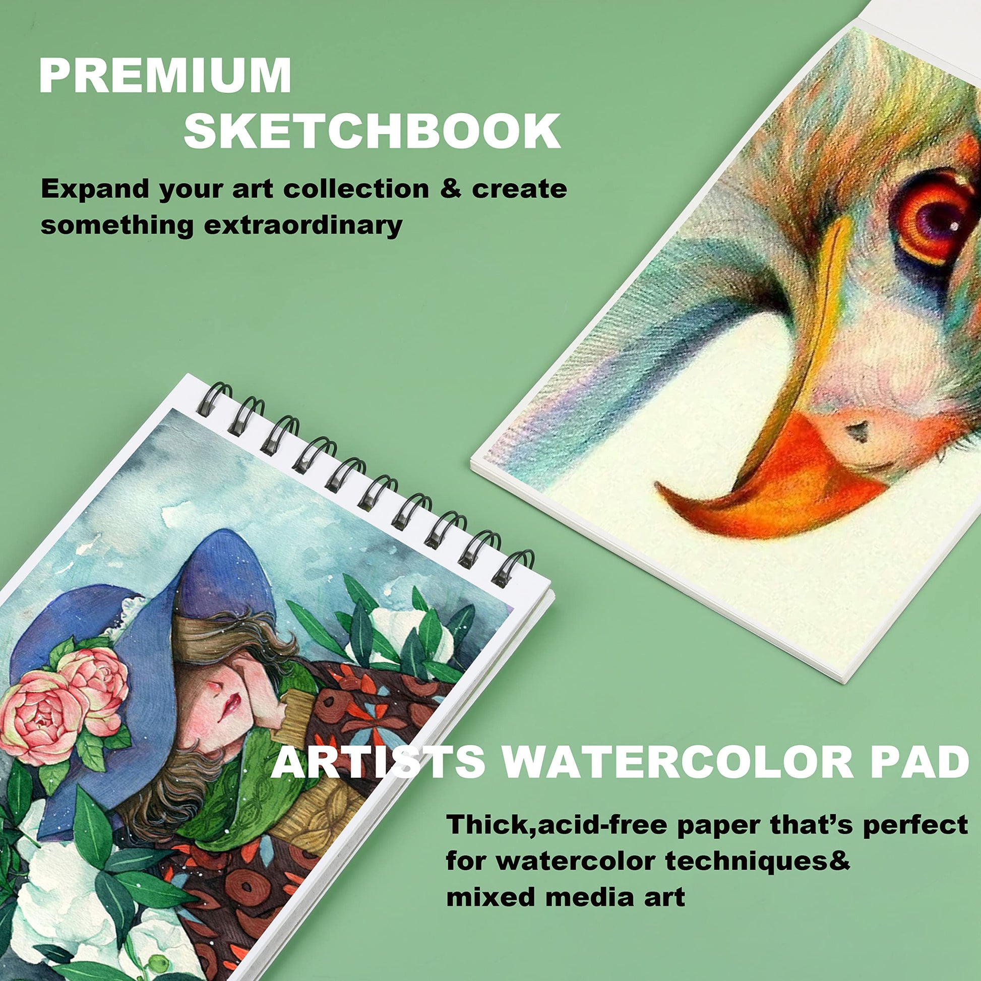 KALOUR 76 Drawing Sketching Kit Set - Pro Art Supplies with Sketchbook & Watercolor Paper - Include