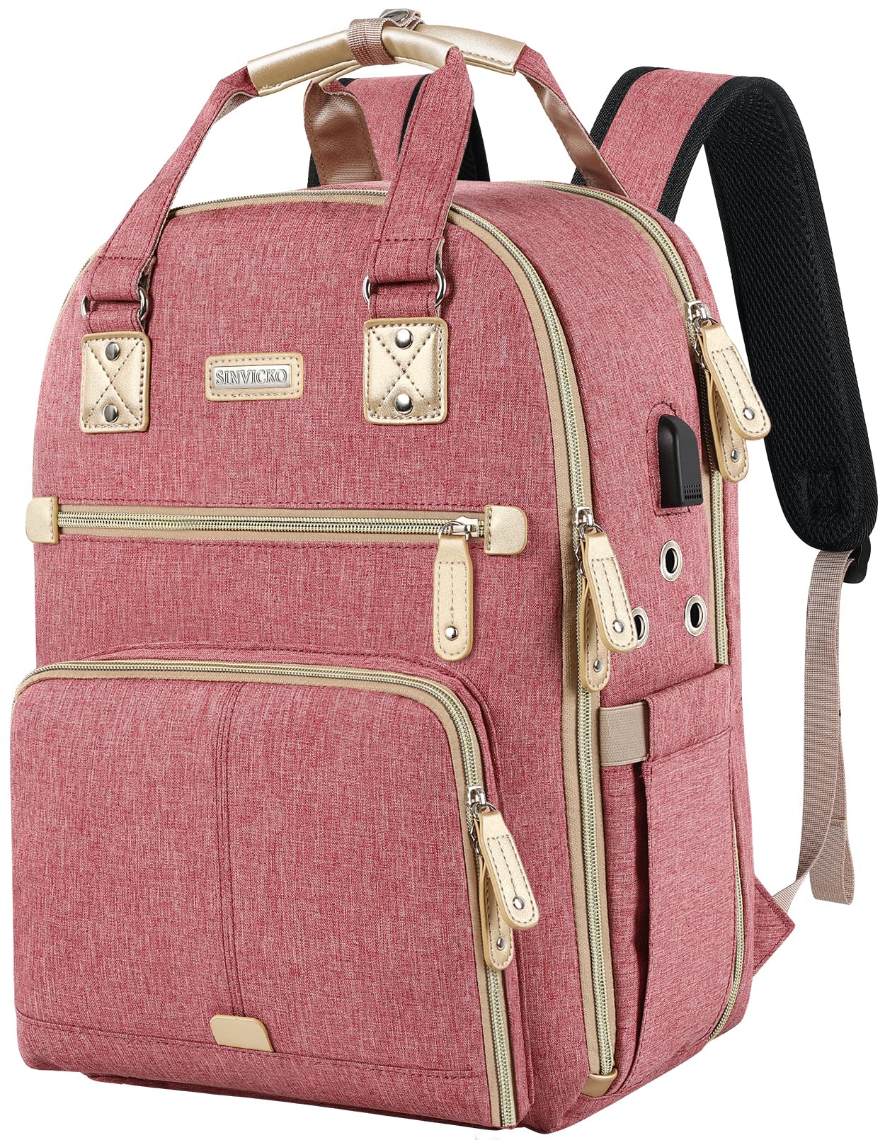 Crochet Bag, Knitting Bag Backpack and Totes Organizer with USB Charging Port, Large Yarn Storage