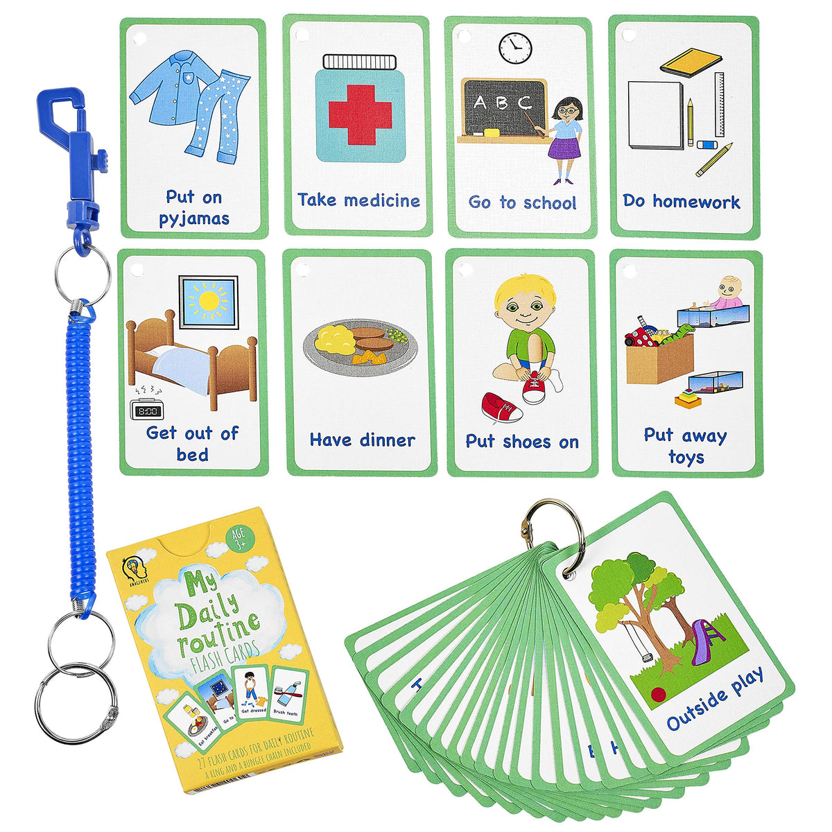 My Daily Routine Cards 27 PECS Flashcards for Visual aid Special Ed, Speech Delay Non Verbal