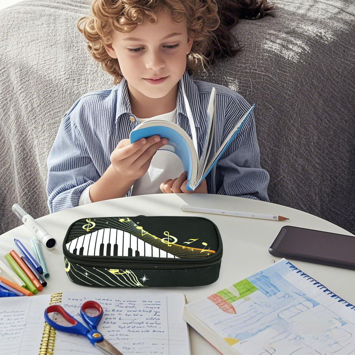 Droerfes Music Pencil Case Pencil Pouch Large Capacity Pen Bag School Office Organizer Stationery
