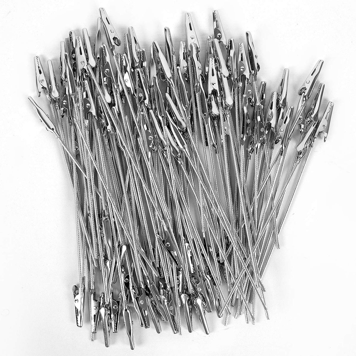 ZOENHOU 200 PCS 5.9 Inches Alligator Clips, Metal Wire Long-Tailed Spring Clamps Set, Zinc Plated