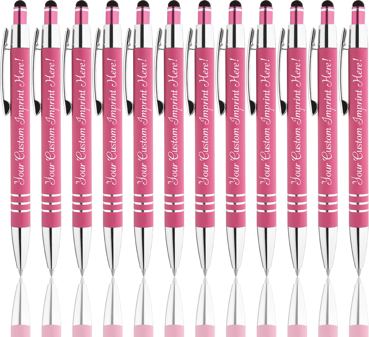 Express Pencils Personalized Pens - Hottie Rubberized Soft Touch Ballpoint Pen with Stylus tip is a