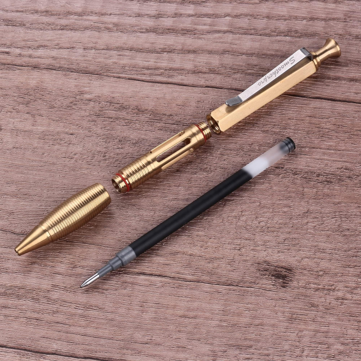 SMOOTHERPRO Solid Brass Click Pen Compatible with Pilot G2 Refill