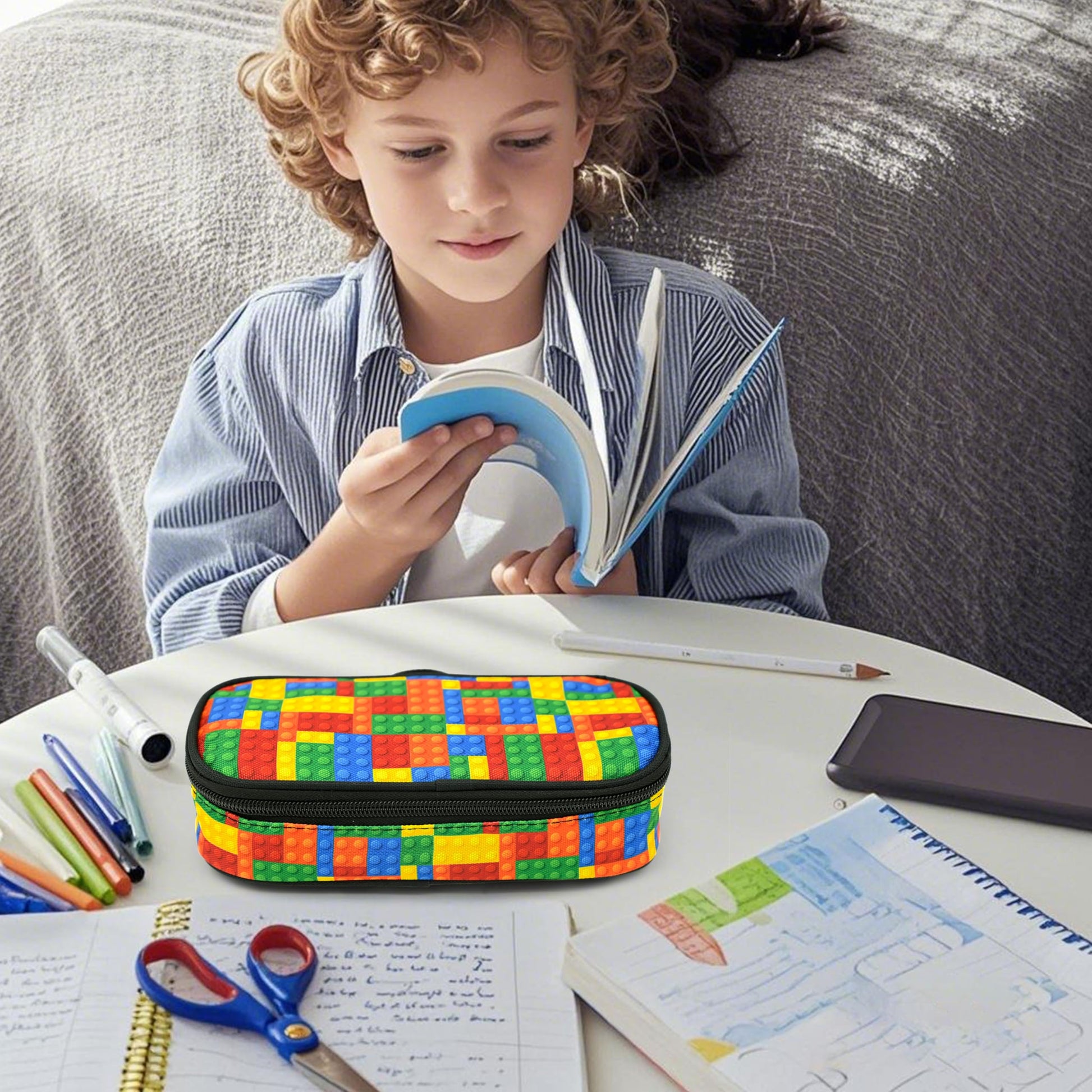 Droerfes Brick Pencil Case Pencil Pouch Large Capacity Pen Bag School Office Organizer Stationery