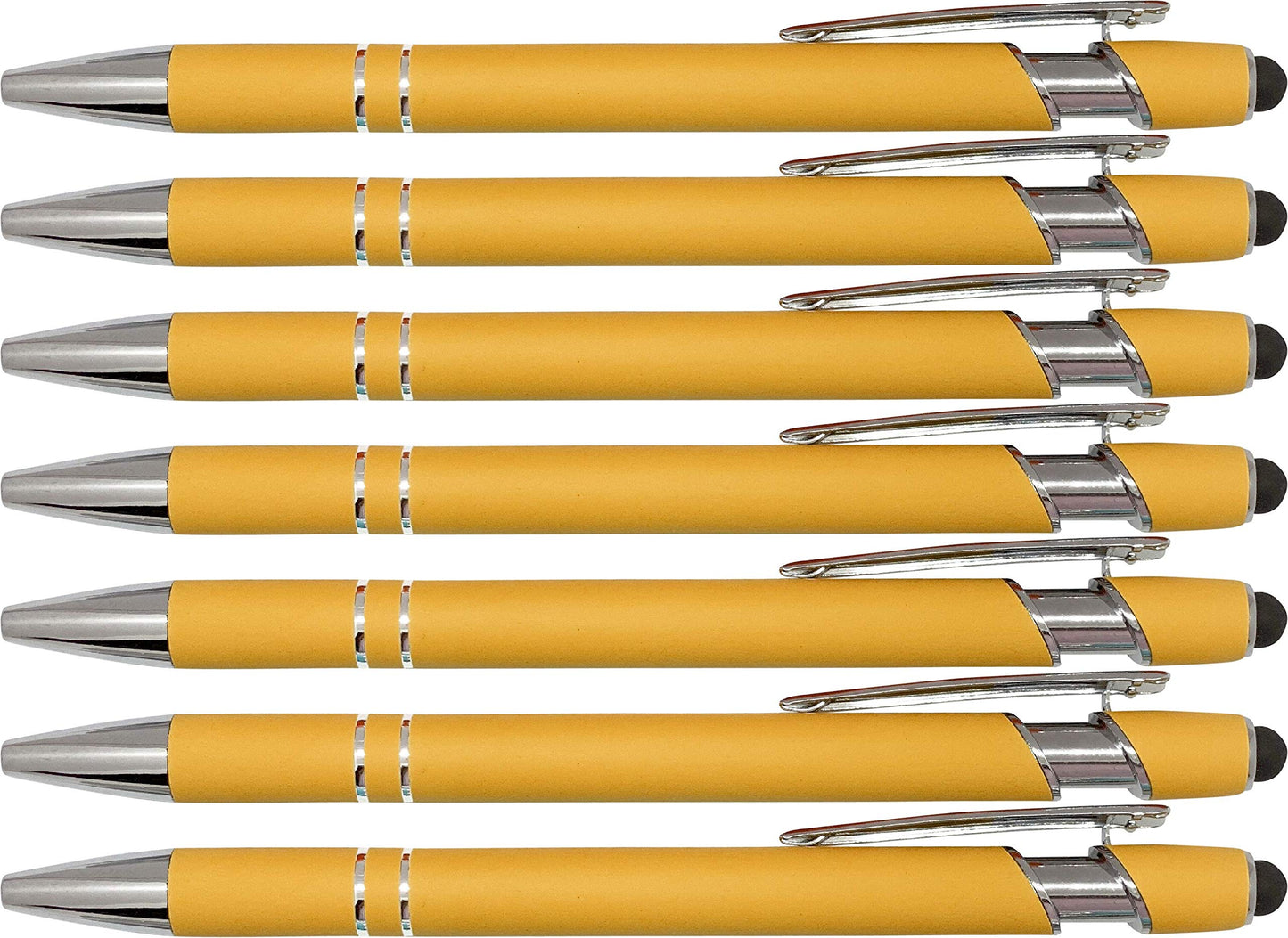 Rubberized Soft Touch Ballpoint Pen with Stylus Tip, Pastel Colors, Black Ink, Medium Point (Pastel