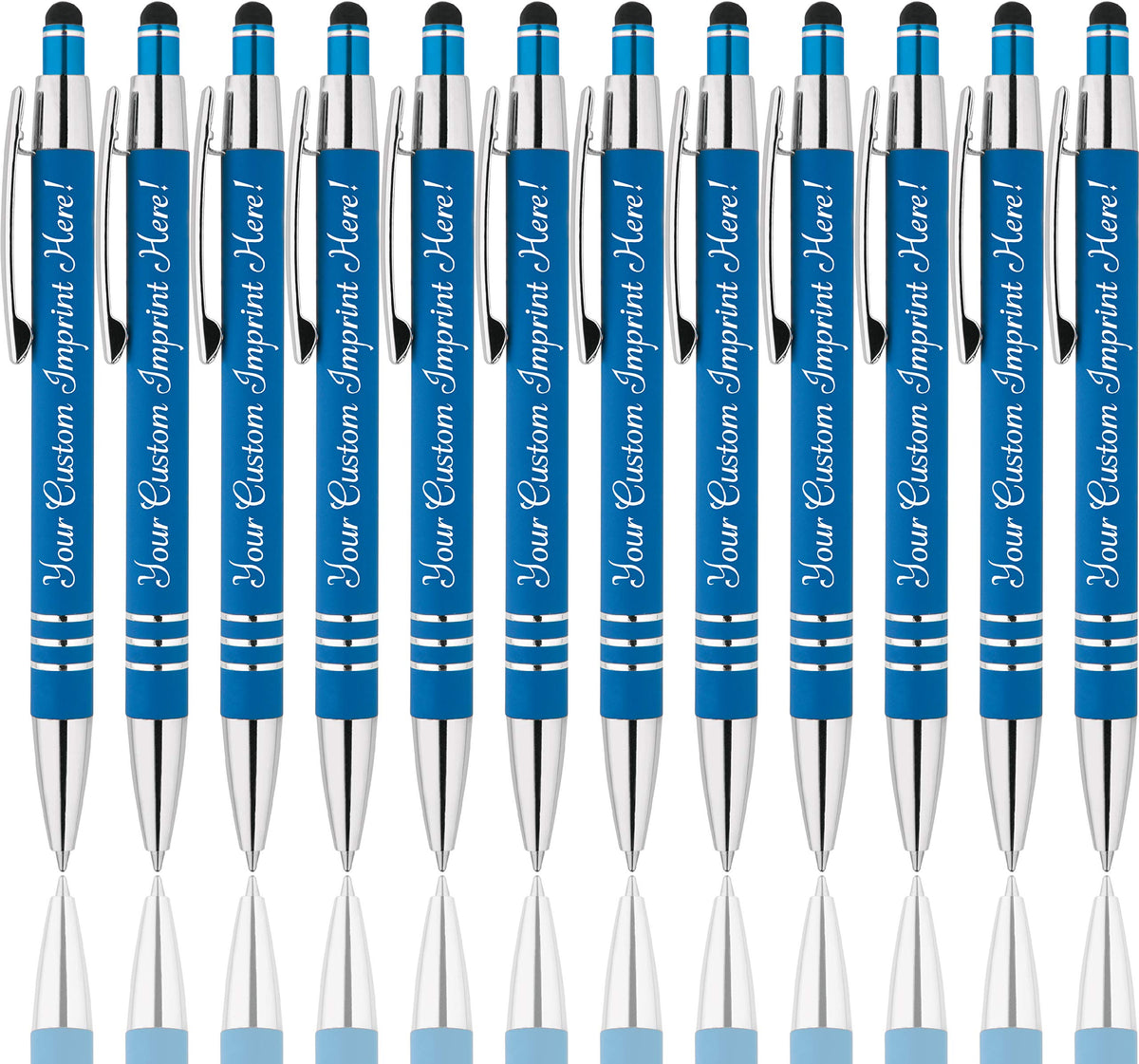 Personalized Pens - Hottie Rubberized Soft Touch Ballpoint Pen with Stylus tip is a stylish