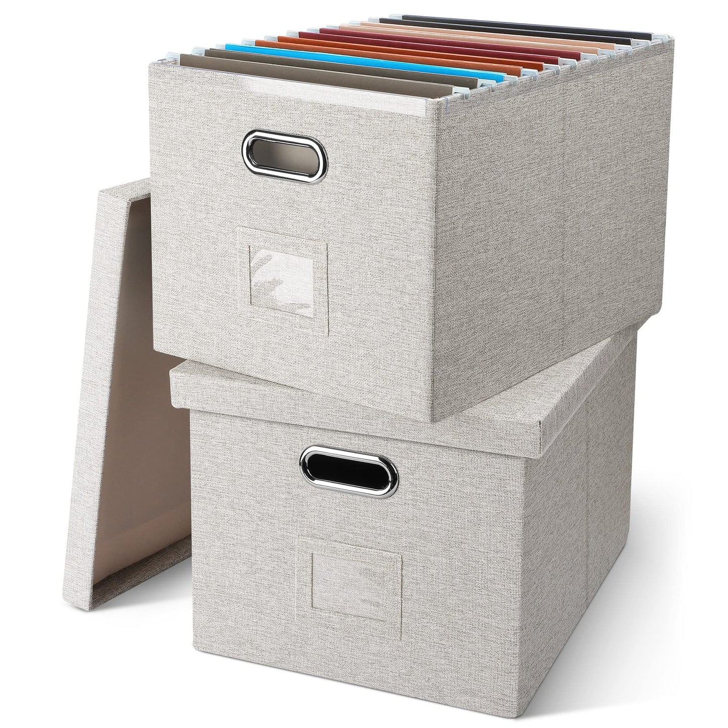 Storage Bins With Lids Office Organization File Folder Organizer Boxes