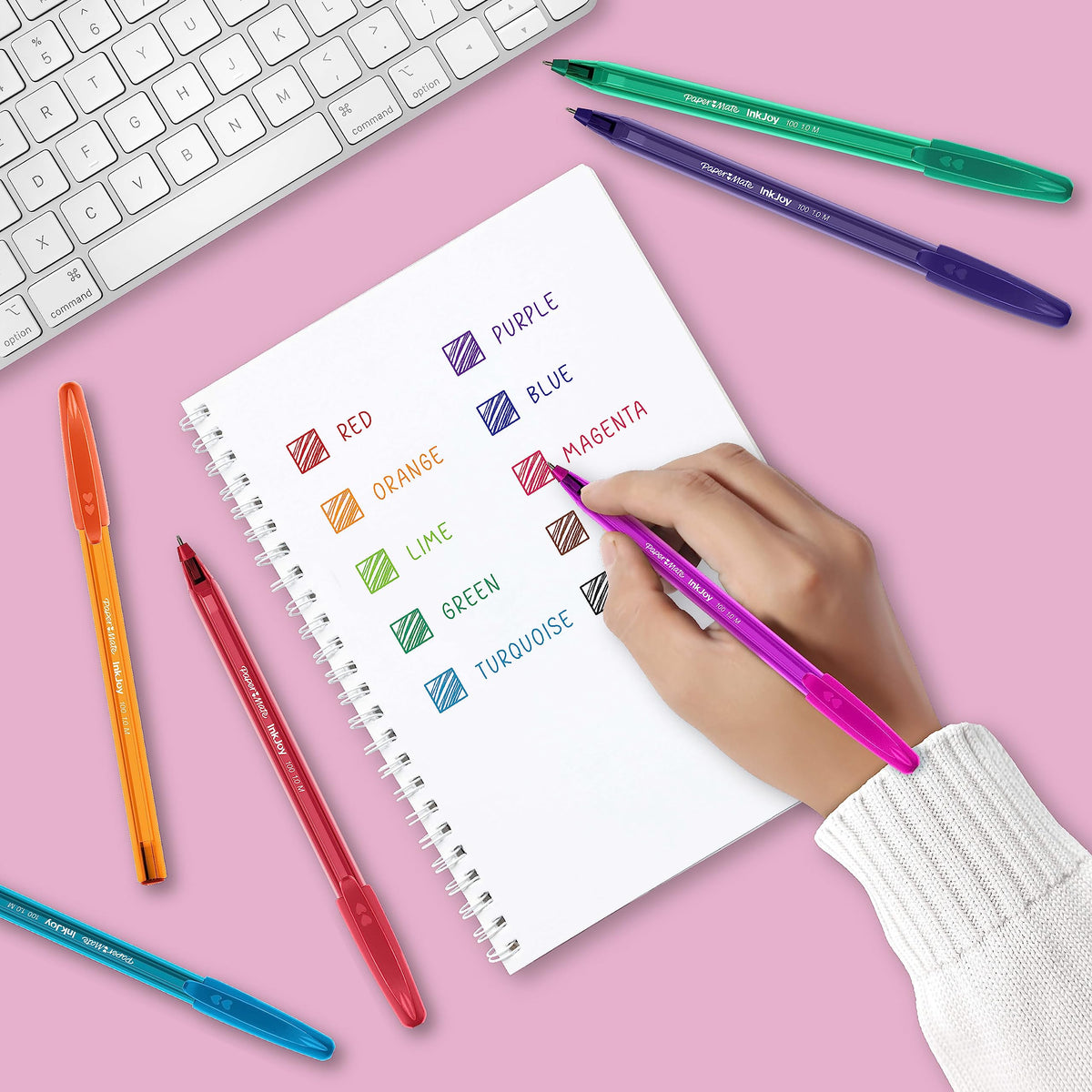 Paper Mate InkJoy 100ST Ballpoint Pens | Medium Point (1.0 mm) | Red | 50 Count