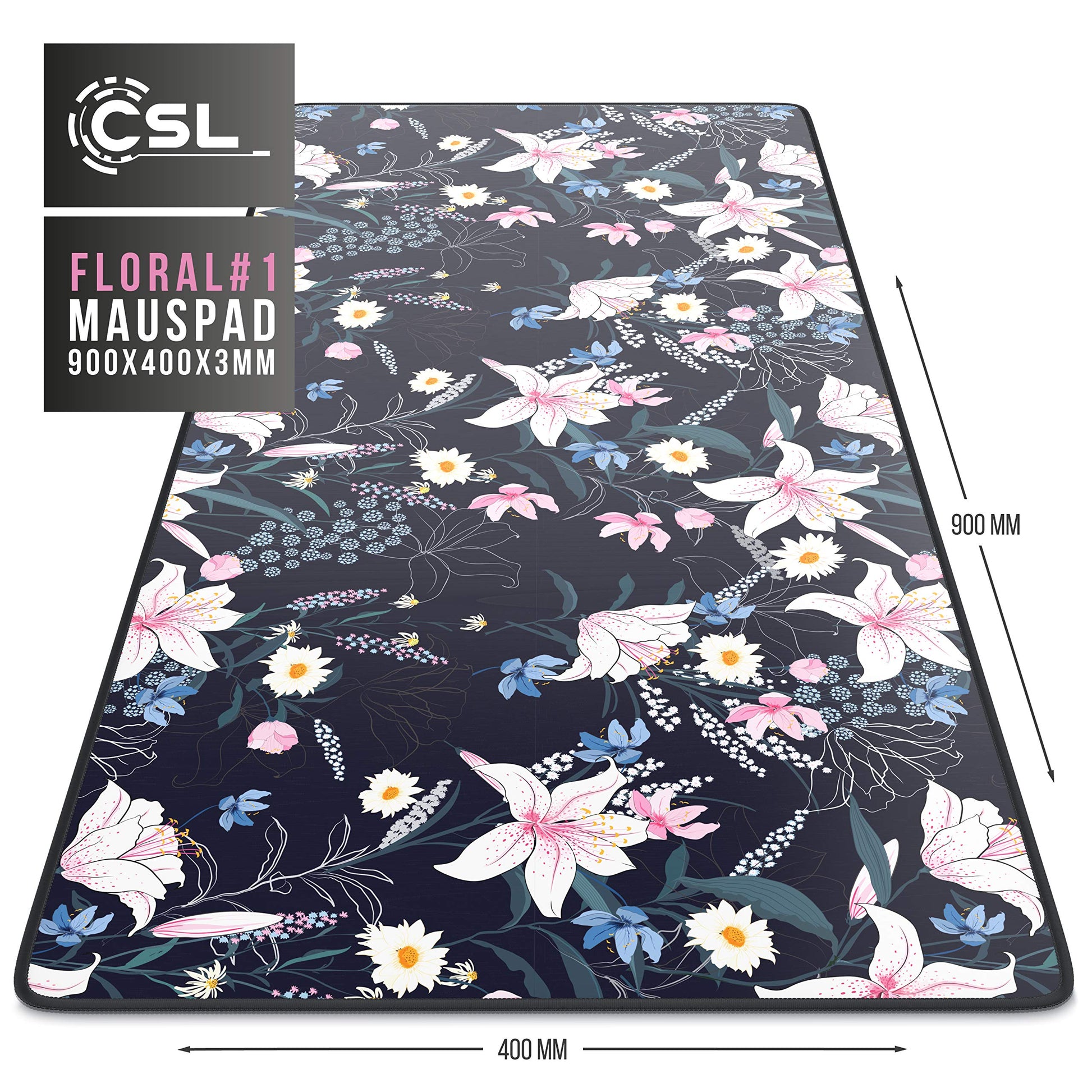 CSL - XXL Gaming Mouse Mat 900 x 400 mm - XXL Mouse Mat Large with Motif - Table Mat Large Size