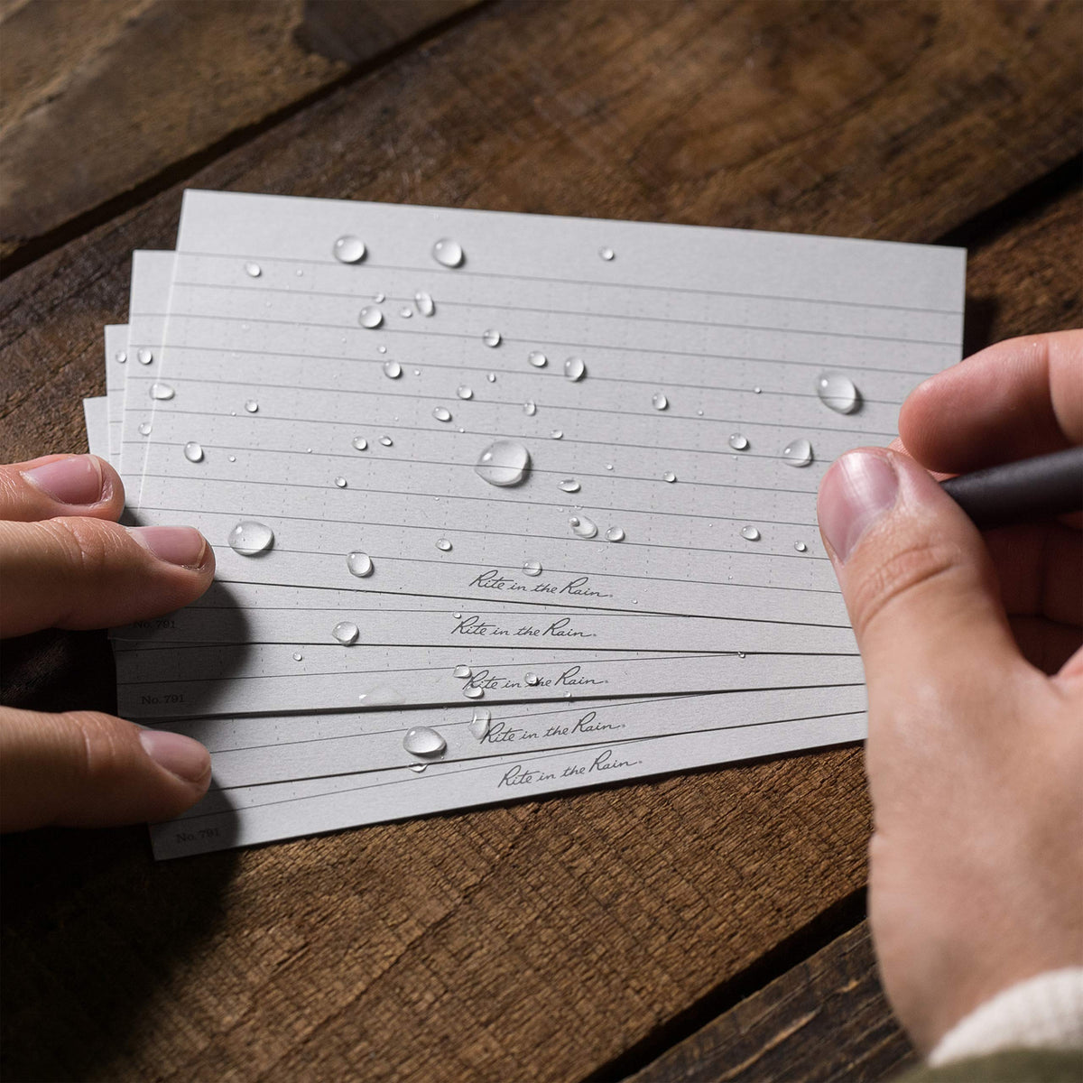 Rite In The Rain Weatherproof Index Cards, 3" x 5", Universal Pattern, Gray (No. 791)