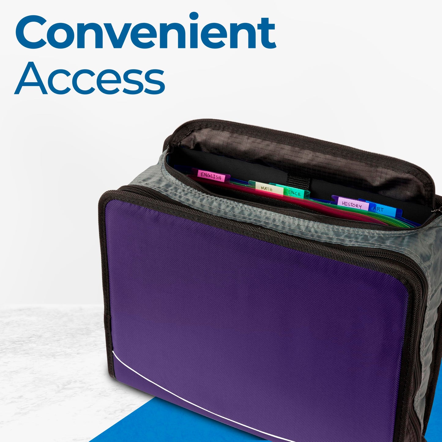 Case-it Zipper Binder | 3-Inch O-Rings | 600-Sheet | D-146 Purple Eclipse