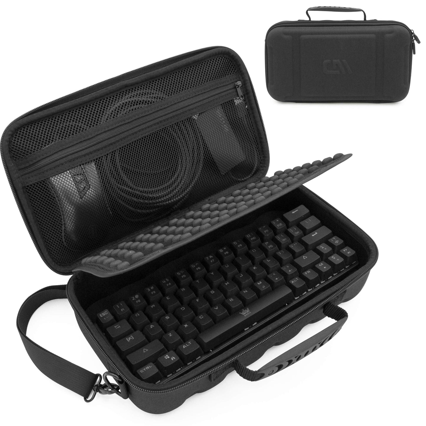 CASEMATIX 60% Keyboard Case for 61 Key Mechanical Keyboards up to 11.5" - Protective Hard Shell