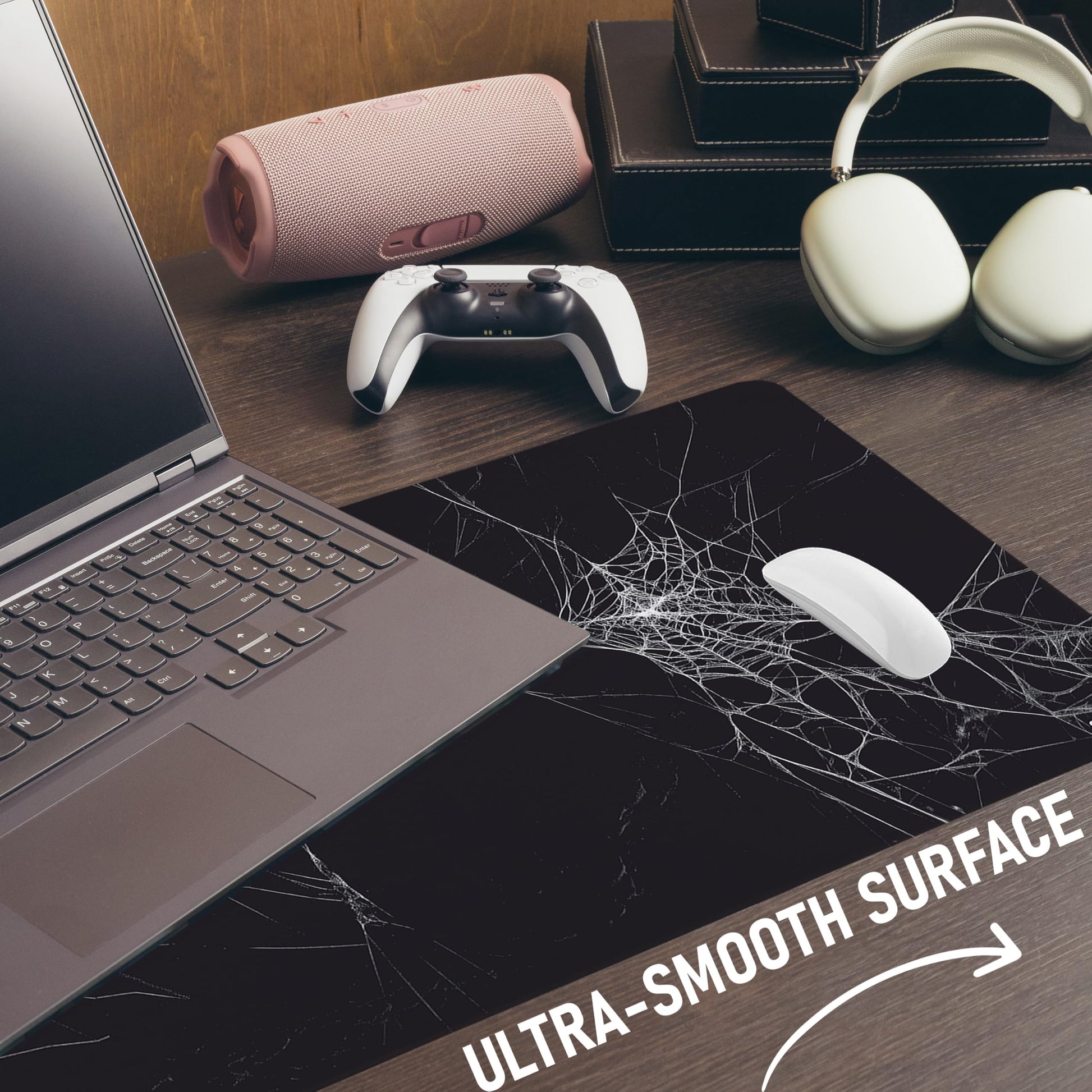 DOTTICO XXL Spider Web Gaming Mouse Pad for Desk - Large Desk Mat for Keyboard and Mouse - PC Mouse