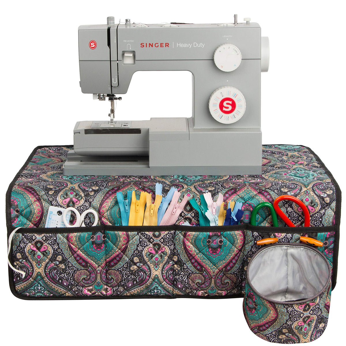 PACMAXI Sewing Machine Pad for Table with Pockets, Water-resistant Mat, Organizer for Sewing