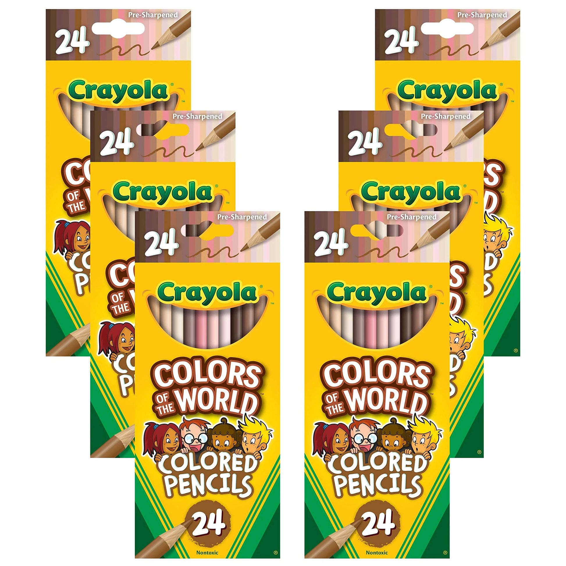 Crayola Colors of the World Bulk Colored Pencil Set - 6 Packs (24ct), Teacher Classroom Must Haves