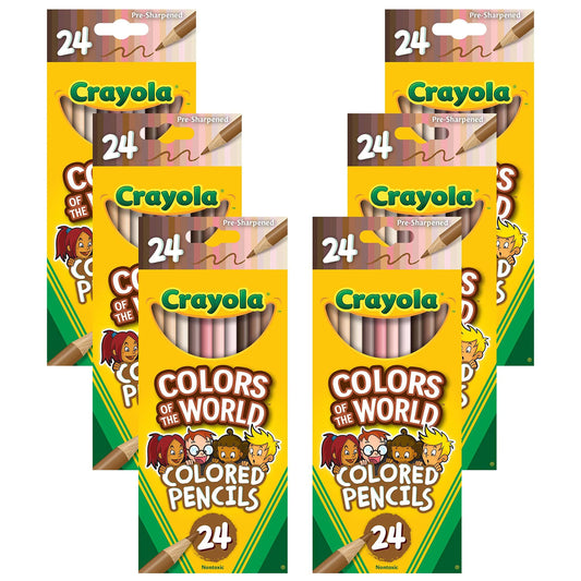 Crayola Colors of the World Bulk Colored Pencil Set - 6 Packs (24ct), Teacher Classroom Must Haves