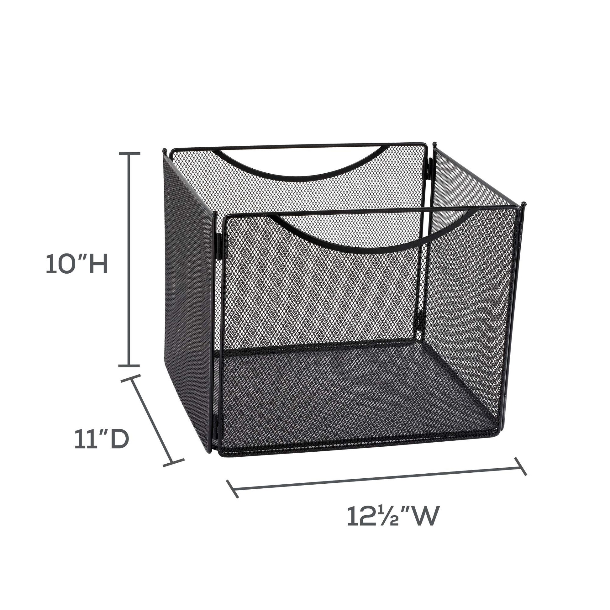 Safco Onyx Mesh Letter-Size File Cube 2170BL Black, Black Powder Coat Finish, Durable Steel Mesh
