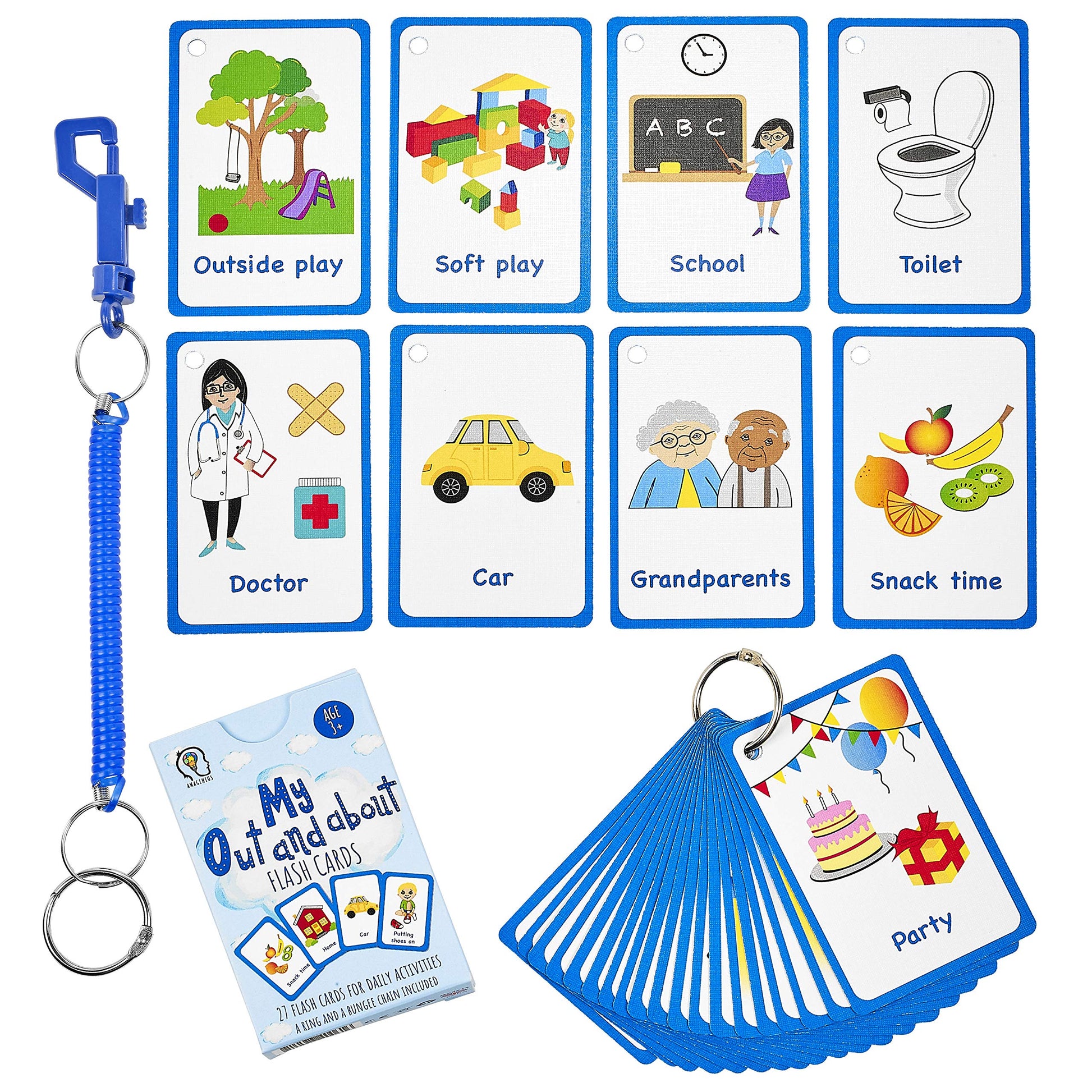 My Out and About Activity Cards 27 Flash Cards for Visual aid Special Ed, Speech Delay Non Verbal