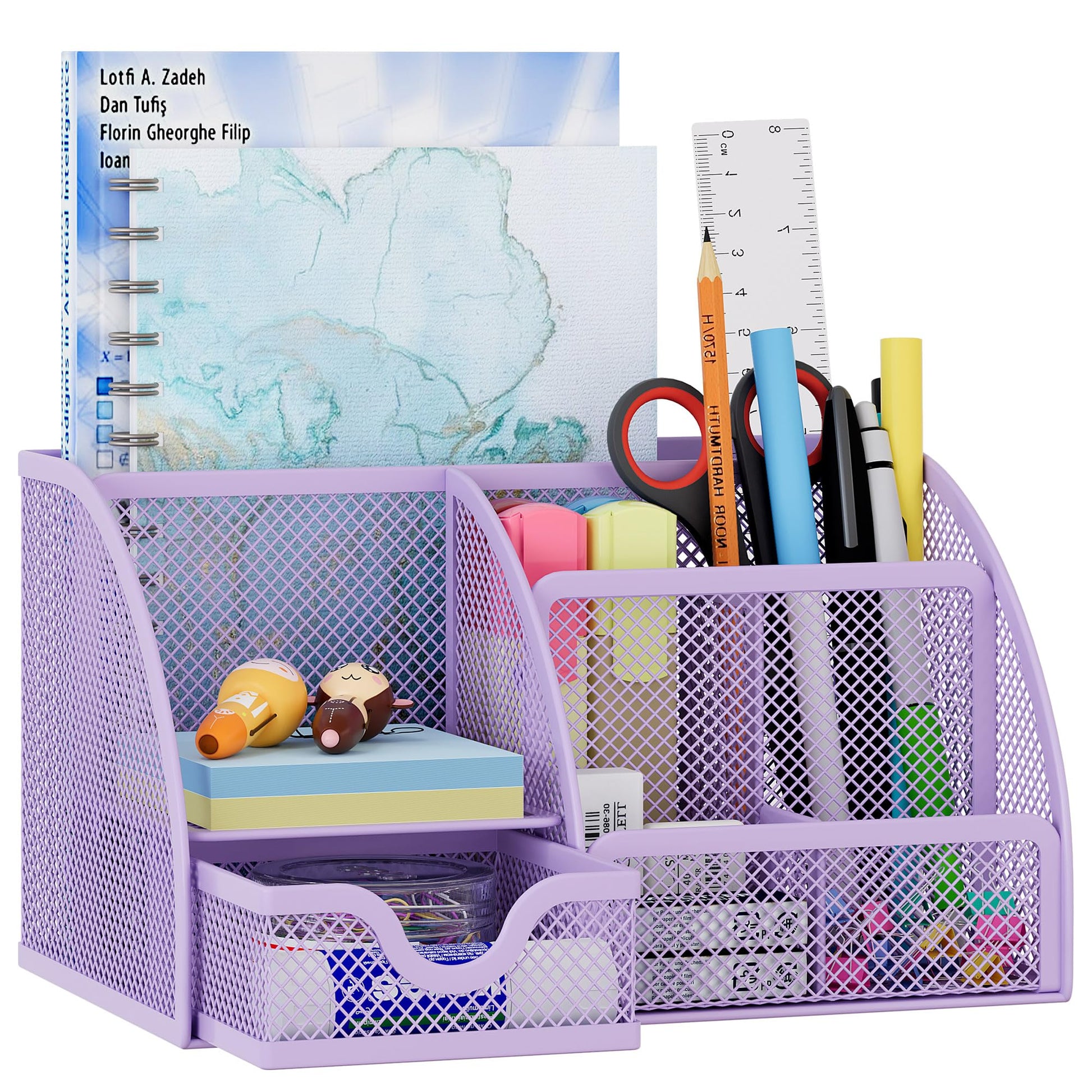 EasyPAG Mesh Desk Organizer with Drawer Multi-functional Pen Holder Stationery Organizer for Office
