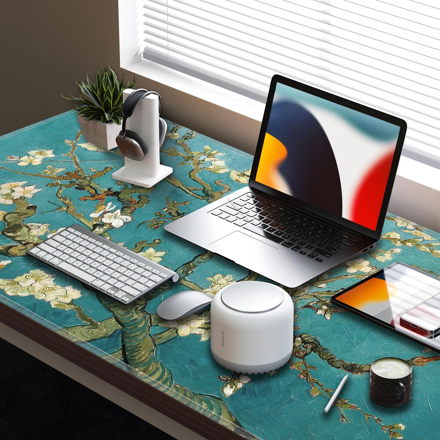 LL-COEUR XXL Landscape Gaming Mouse Pad Computer Keyboard Mat Office Desk Pad (Apricot, 47.2" x