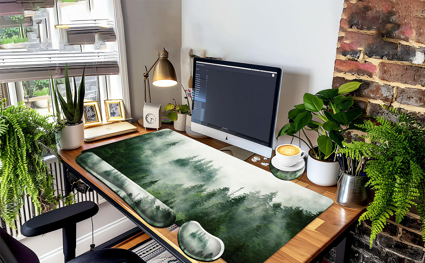 Huge Mouse Pad for Desk 40x20 Inch Extra Large with Coaster, Big Mousepad Stitched Edges Non Slip