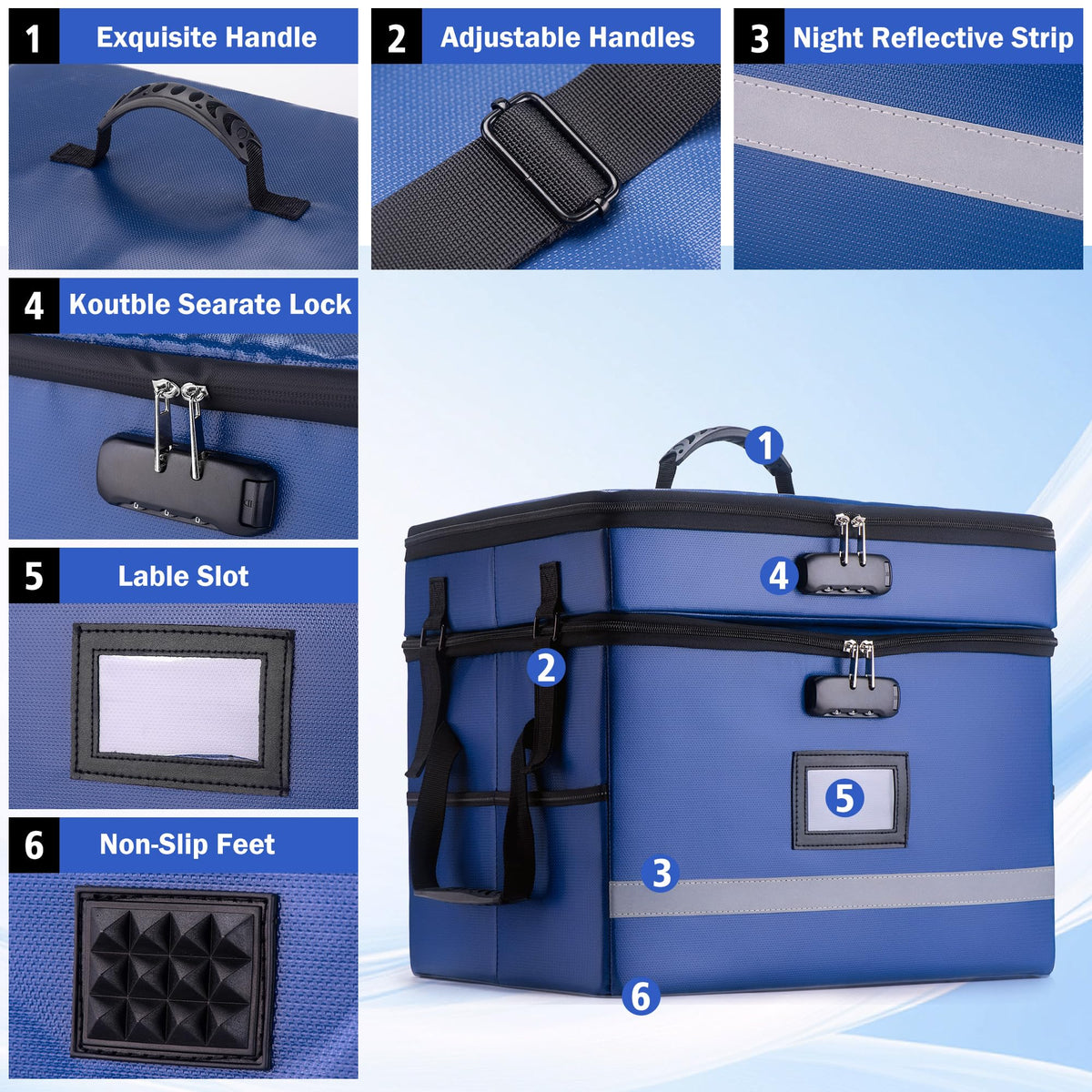 EXLIFBAG Fireproof File Organizer with Lock, 2 Layer