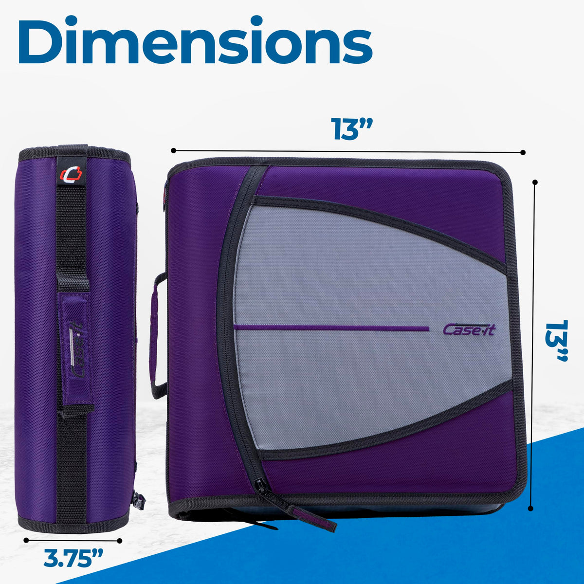 Case-it Zipper Binder | 3-Inch O-Rings | 600-Sheet | D-146 Purple Eclipse