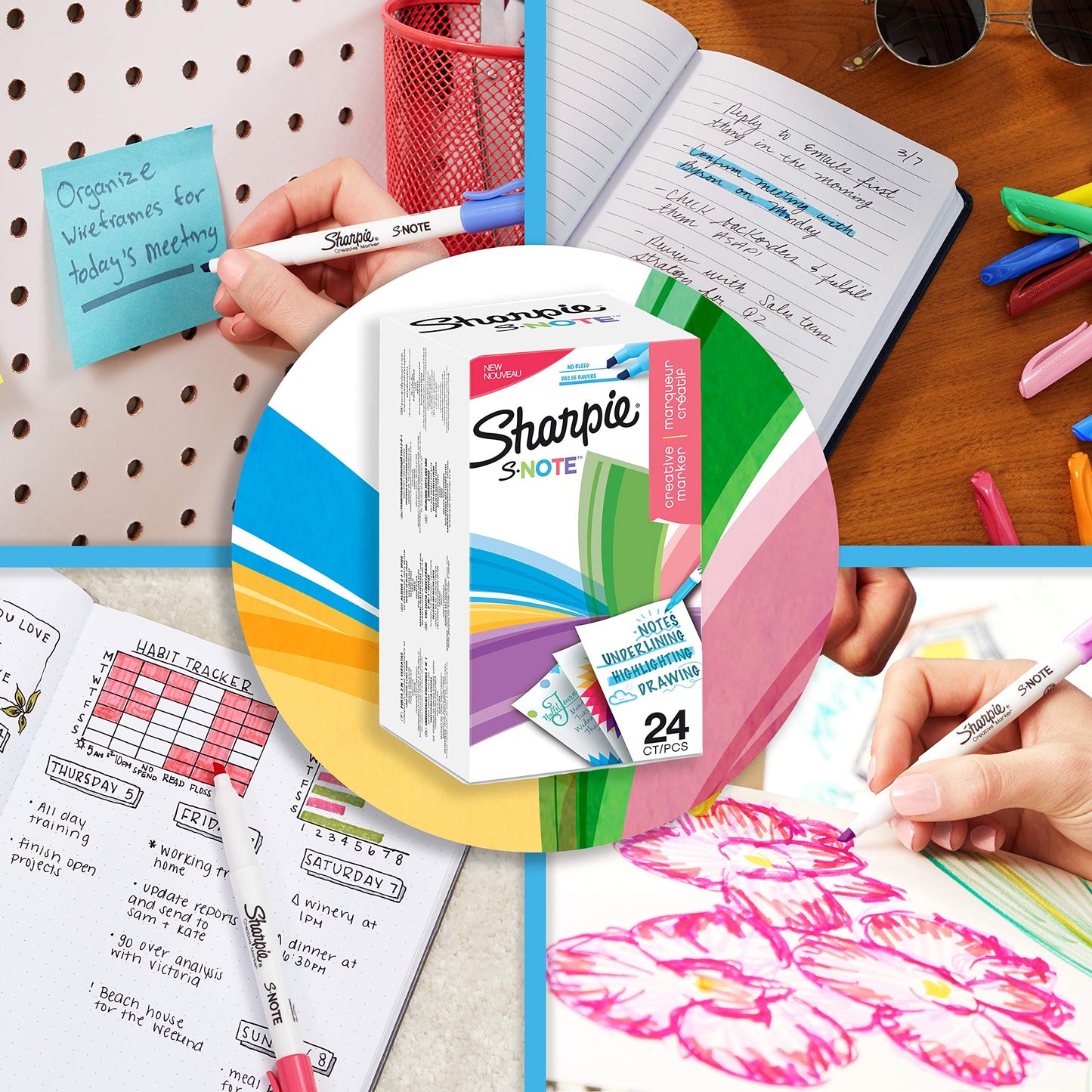 Sharpie S-Note Highlighter Pens, Part Art Marker, Part Highlighter to Draw, Write and More, Chisel