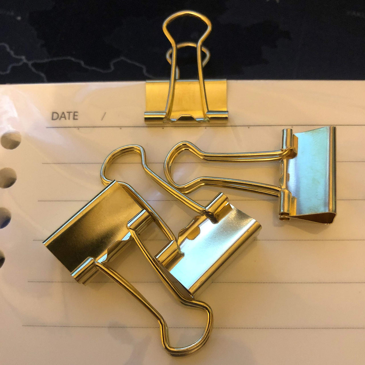 nctinystore Binder Clips Small Metal Clamp - 3/4 in (0.75 inch) (Gold, 40 - Count)