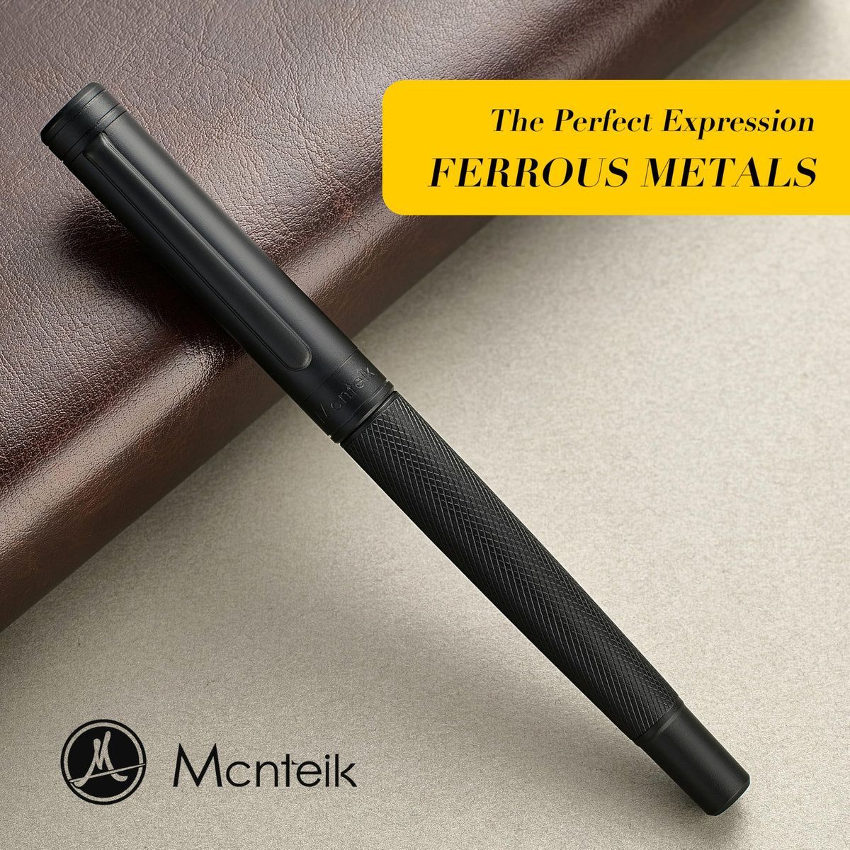 MCNTEIK Matte Black Forest Rollerball Pen, Luxury Pen with Schmidt Black Ink Refill, Fancy Pen Gift