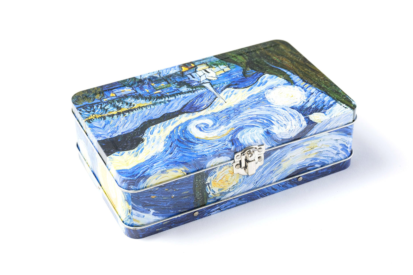 DAHO Metal Storage Box with Hinge for Office, School, Home, Makeup, Arts & Crafts and Accessories