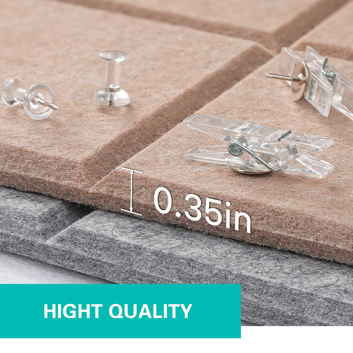 Cork Board for Walls 48" x 36", Bulletin Board for Office Decor, 12 Pack Felt Wall Tiles with Safe