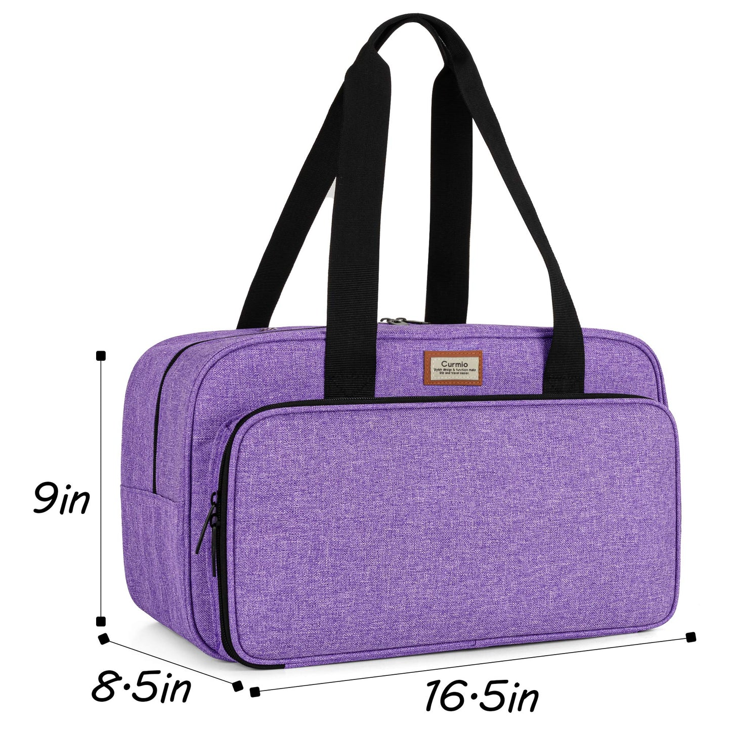CURMIO Yarn Storage Bag for Crochet Hooks, Knitting Project, Purple