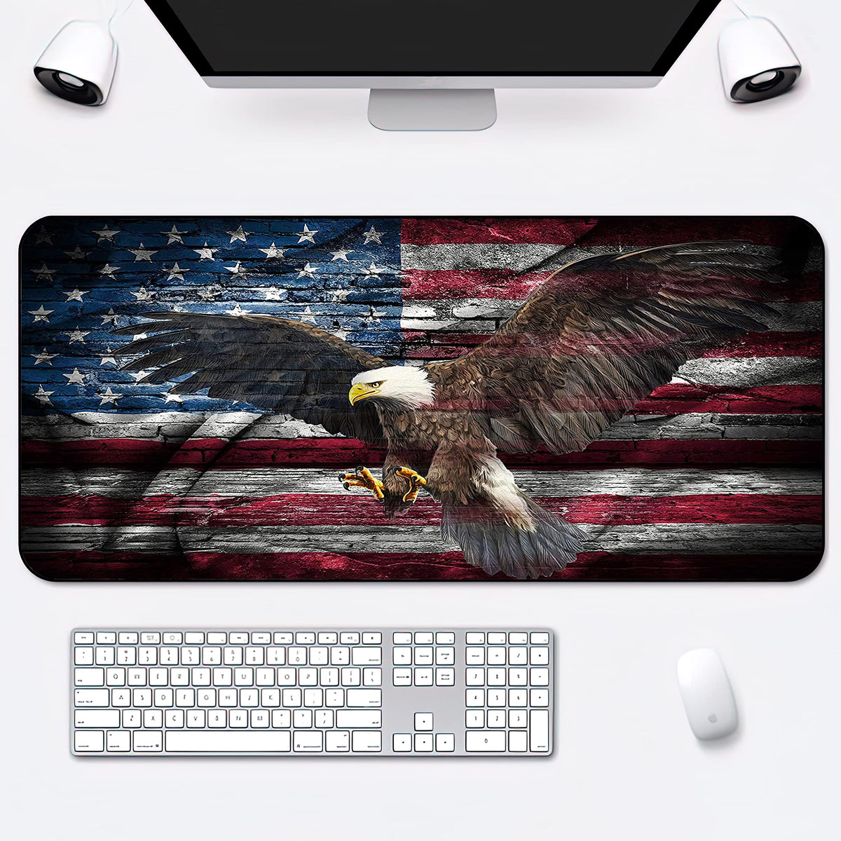 Patriotic Desk Mat,American Flag Gaming Mouse Pad,XXL Extended Mouse Pad Mat for