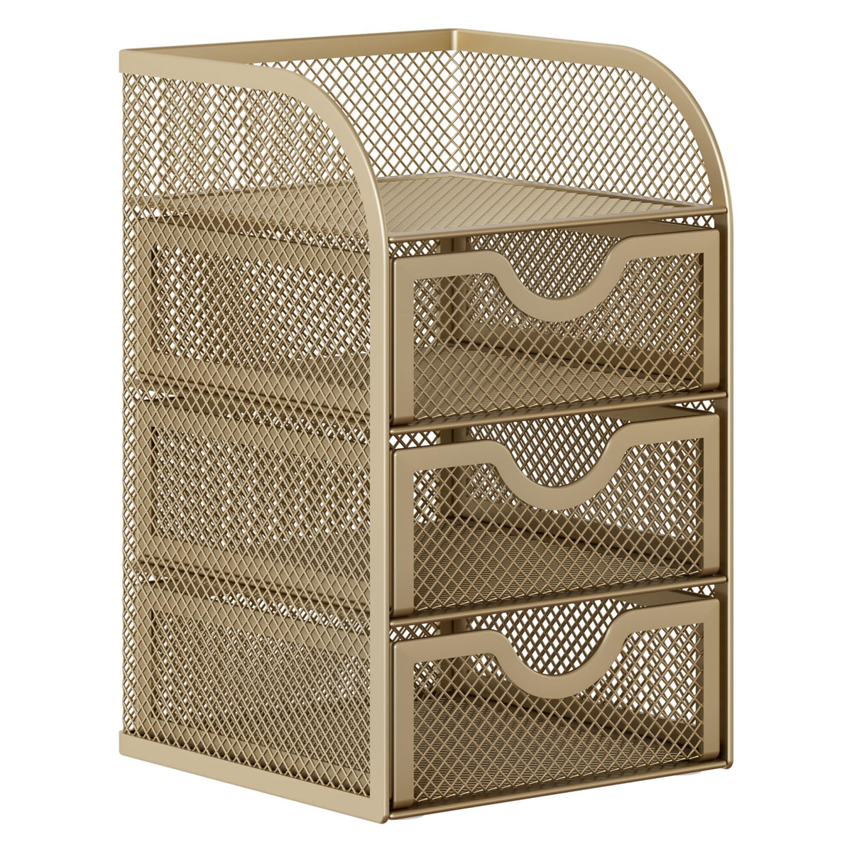 EasyPAG Mesh Desk Organizer with 3 Drawer Office Desktop Organizers and Accessories Stationery