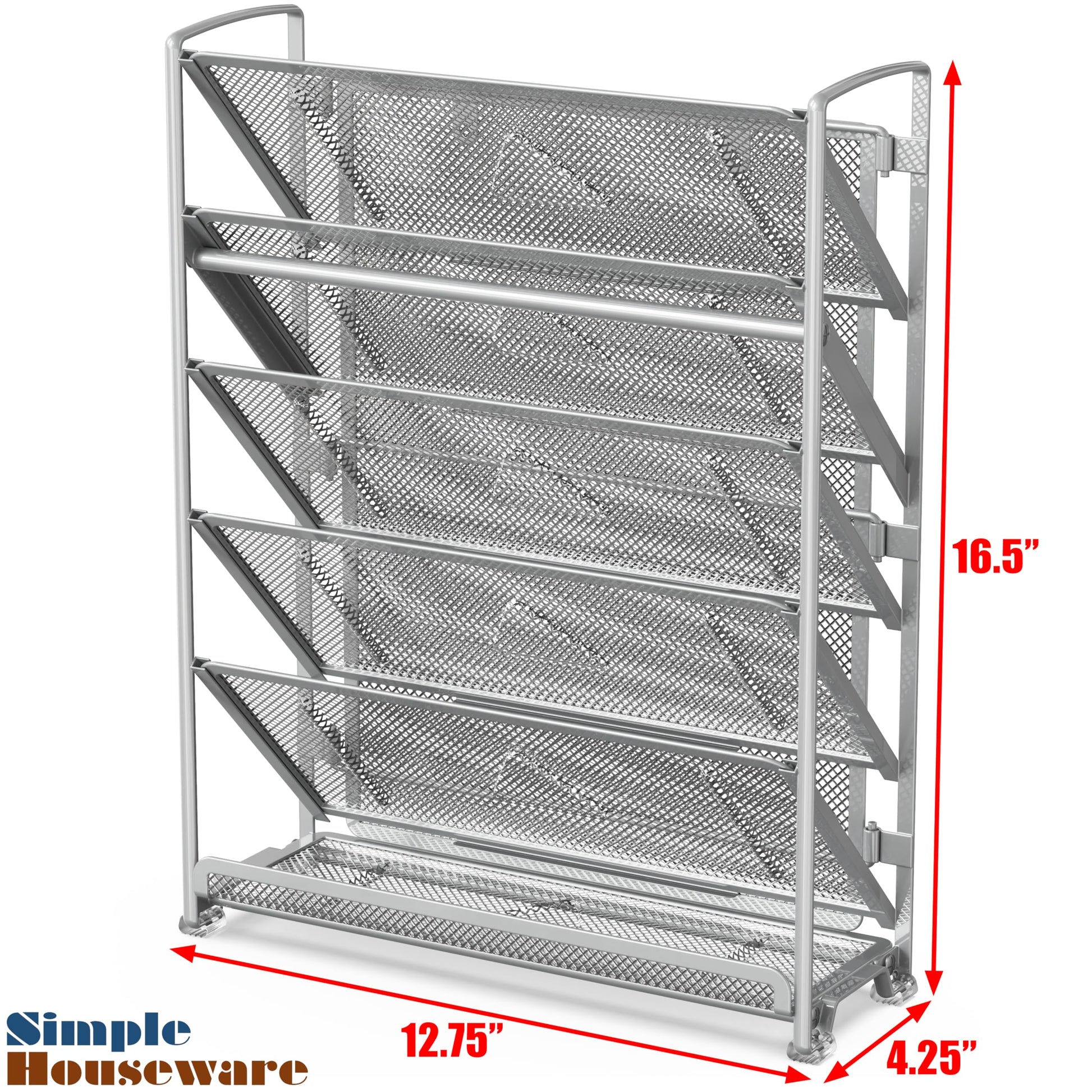 Simple Houseware 6-Tier Wall Mount Document Letter Tray Organizer, Silver