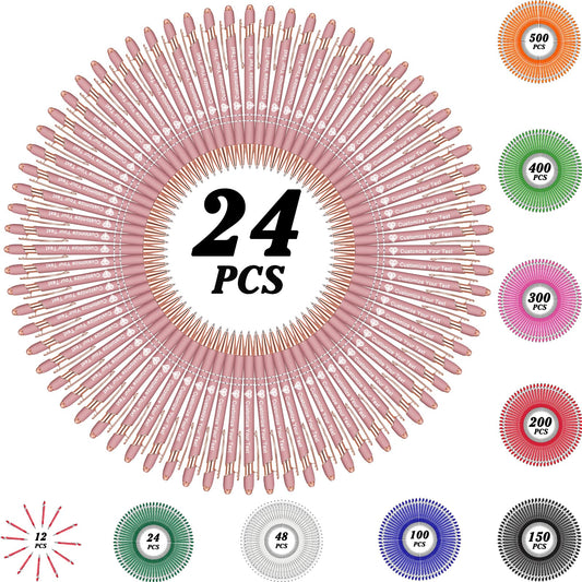 MOUZYLCASE 24 Pcs Personalized Pens Custom Ballpoint Pens with Name Logo Customized Ink Pens with