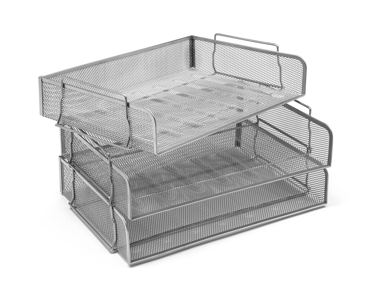 OSCO Silver Wiremesh Stackable Letter Tray (Landscape),335mm x 245mm x 63mm